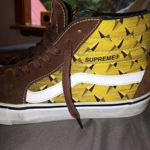Supreme×Vans sk8 hi pro Diamond plate brown